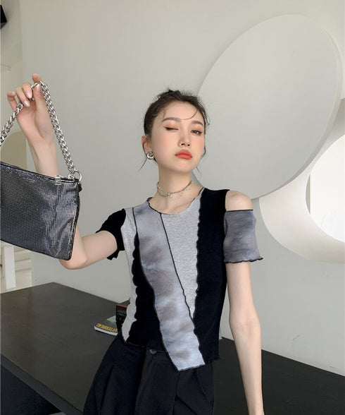 Color Block Cut-Out Top